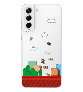 Samsung Galaxy S21 FE Uyumlu Süper Mario Tasarımlı Şeffaf Telefon Kılıfı