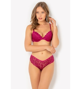 Miorre Push-Up Dolgulu Dantel Sütyen Takım