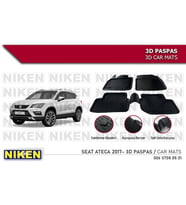 Seat Ateca Havuzlu 3D Paspas Niken Siyah 2017+ Sonrası
