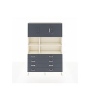 Arges Gardrop 8 Raflı 8 Çekmeceli 3 Kapaklı 132x30x195 Aytaşı-Antrasit
