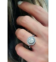 Sky Diamond Taşlı 925ayar Gümüş Üzerine Beyaz Altın Kaplama Tek Taş Yüzük