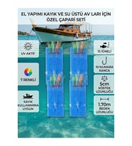 4 Adet - 15li Kısa Köstek 10 Numara Beyaz İğneli 7 Renkli İstavrit Çaparisi 1.70m Beden 0.25mm Beden 0.15mm Köstek