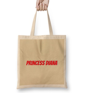 Princess Diana Quotes Ar t Gift UK Vintage Retro Style Bez Çanta Uzun Saplı