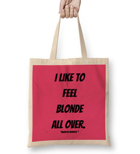Marilyn Monroe Quotes Art Gift - Vintage Retro Style Bez Çanta Uzun Saplı