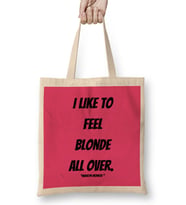 Marilyn Monroe Quotes Art Gift - Vintage Retro Style Bez Çanta Uzun Saplı