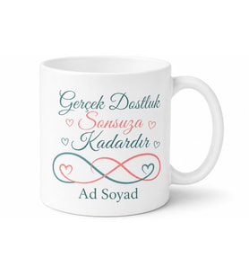 Gerçek Dostluk Yazılı Sonsuza Dek Arkadaşlar Kupa Bardak Hediye