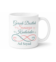 Gerçek Dostluk Yazılı Sonsuza Dek Arkadaşlar Kupa Bardak Hediye