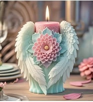 El Yapımı Dekoratif Kanatlı Melek Mumları Doğal Soya Mum