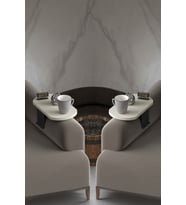 Ikili (2 Adet) Yan Sehpa Ayarlanabilir Tepsi Dekoratif Modern Tepsi Oval Krem