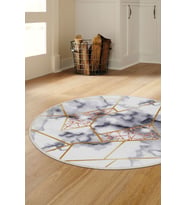Dijidekor Halı Gold Kristal Yıkanabilir Yuvarlak Kesme İnce Yolluk Kilim Salon Halısı Modelleri