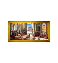 Manzara Temalı Kanvas Tablo 50 x 70 cm Gold Çerçeve