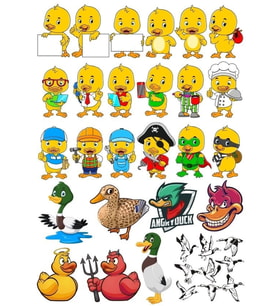 Ördek Temalı Sticker Set-3 25 Parça Telefon, Tablet, Defter, Laptop Sticker
