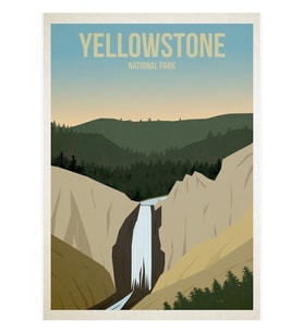 Yellowstone Milli Parkı Tablo Ahşap Poster Dekoratif