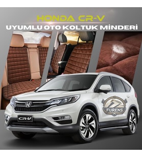 Honda Cr-v Kahverengi Renk Tay Tüyü Cepli & Terletmez Sırtlı Oto Koltuk Minder Seti - Koltuk Koruma Kılıfı (ÖN & ARKA TAM SET)
