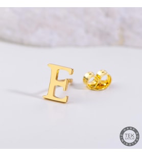 14 Ayar Altın E Harf Küpe 0,45 gr