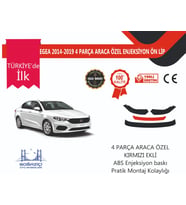 Fiat Uyumlu Egea 2014-2019 4 Parça Kırmızı Ön Lip