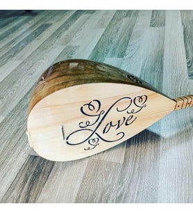 BAĞLAMA LOVE DESENLİ UZUN SAP TAM SET SAZ