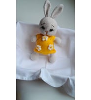 Sevimli Tavşan Momo , Amigurumi Oyuncak (Sarı)