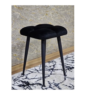 Kare Siyah Boyalı Konik Ayaklı Tabure - Oturak - Bar Taburesi - Ayaklı Tabure Siyah Renk 48 x 33 Boyut/Ebat (Çok Renkli)