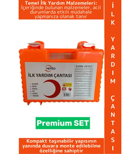 #İlkYardımÇantası Premium Trafik Ev Ofis İş Yeri Duvara Monte Edilebilir Tam Dolu İlk Yardım Çantası