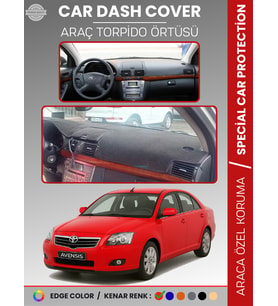 TOYOTA AVENSİS T250 (2003-2008) KAPAKLI Torpido Örtüsü Ön Göğüs Halı Tam Uyum