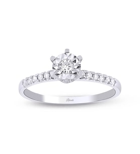 0.15 Ct. Tektaş Pırlanta Yüzük 6 Tırnaklı