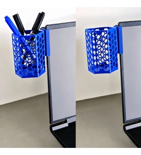 Northcity 3D Baskı Monitor Kalemlik - Petek Desenli Laptop Kenar Altıgen Kalemlik-Mavi