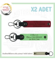 Motor Tutkunlarına, İsim Plaka ve 0 Rh (+) Kan Grubu Yazılı x2 Anahtarlık Hediye, Kırmızı-F Yeşil-SK (Çok Renkli)
