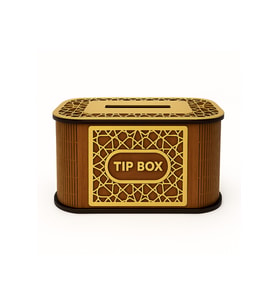 Kilitli Ahşap Bahşiş Kutusu Tip Box Aynalı Gold Pleksi Kaplamalı Dekoratif Kumbara