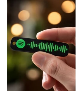 Cepnota Kişiye Özel Spotify Kodlu Müzikli Anahtarlık - Dilediğin Şarkıyı Yükle - Sevgiliye Hediye (Yazili Siyah)