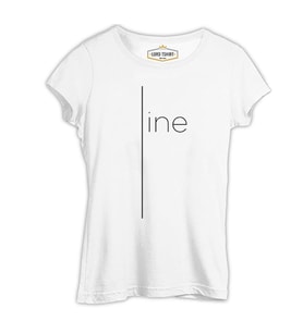 Just a Line Beyaz Kadın Tshirt