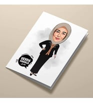 Kişiye Özel Başörtülü Güzel Annem Karikatürlü Tebrik Kartı