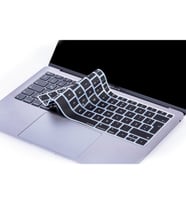 Laptop MacBook Air Klavye Koruyucu 13inc A1932 F Türkçe Daktilo Tip (Siyah)