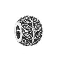 Nur Silver Taş Yapraklı Yuvarlak Gümüş Charm NUR-BL00174