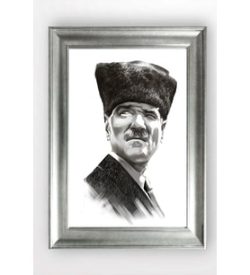 Gümüş Çerçeveli Atatürk Tablo a669
