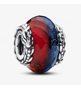 Nur Silver Buz ve Ateş Ejderhaları İkili Murano Gümüş Charm NUR-CM00323