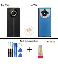 Oppo KAPAK Vida Seti + Yapıştırıcı Realme 11 Pro Plus Siyah Yapıştırıcı B-7000 Yapıştırıcı Vida Seti Arka Kapak Arka Cam Batarya Kapağı Lazer Kesim Kapak Pil Kapağı Back Cover