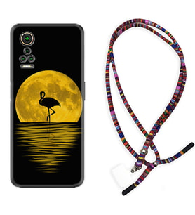 General Mobile GM 21 Pro GM 22 Pro Plus Kılıf Boyun Asklı Rasta Silikon Ay ve Flamingo 1775