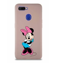 Oppo A5S Soft Premier Kapak Minnie Mouse-D Tasarımlı Silikon Kılıf - Pudra (Şeffaf)