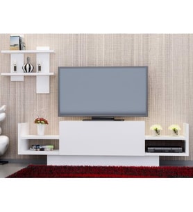 TV Ünitesi Mürdüm Raflı Beyaz