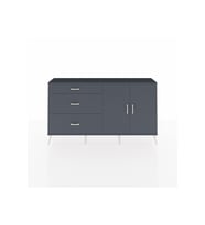 Arges Konsol 2 Raflı 3 Çekmeceli 2 Kapaklı 176x30x99 Antrasit-Antrasit