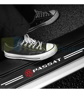 Volkswagen Passat Logo Karbon Kapı Eşiği Koruma Araba Etiket Oto Sticker Yapıştırma 4 Parça