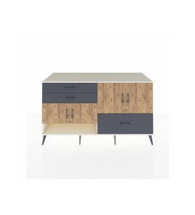 Kronos Konsol 3 Raflı 3 Çekmeceli 4 Kapaklı 176x59x99 Aytaşı-Çam/Antrasit