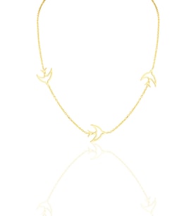 Gümüş altın yaldızlı martı kolye SGTL12319GOLD