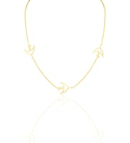 Gümüş altın yaldızlı martı kolye SGTL12319GOLD
