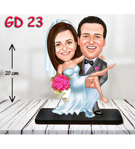 Kişiye Özel Ahşap Biblo - Gelin Damat Biblo 4 ( 3D Biblo )