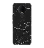 Tecno Spark 6 Kılıf Resimli Silikon Kılıf Siyah Mermer 1299