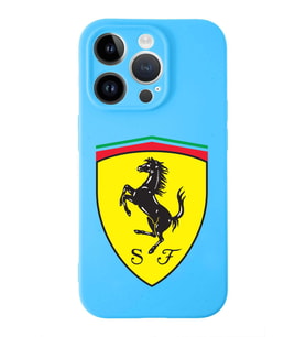 Apple iPhone 14 Pro Max  Lansman Kılıf Ferrari  Tasarımlı Altı Kapalı İçi Kadife Kaplı  Kapak (Şeffaf)