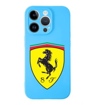 Apple iPhone 14 Pro Max  Lansman Kılıf Ferrari  Tasarımlı Altı Kapalı İçi Kadife Kaplı  Kapak (Şeffaf)
