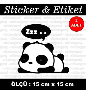 uykucu panda hayvan etiket sticker - 2 adet çıkartma araba motosiklet kask atv tablet pc buzdolabı otomobil bilgisayar uyumlu